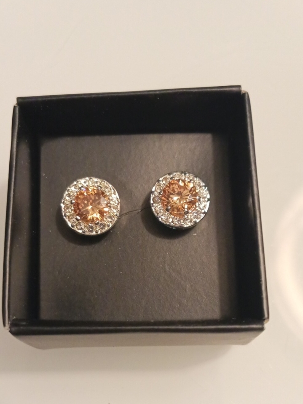 Avon Love At First Sight CZ Stud Earrings - Silvertone